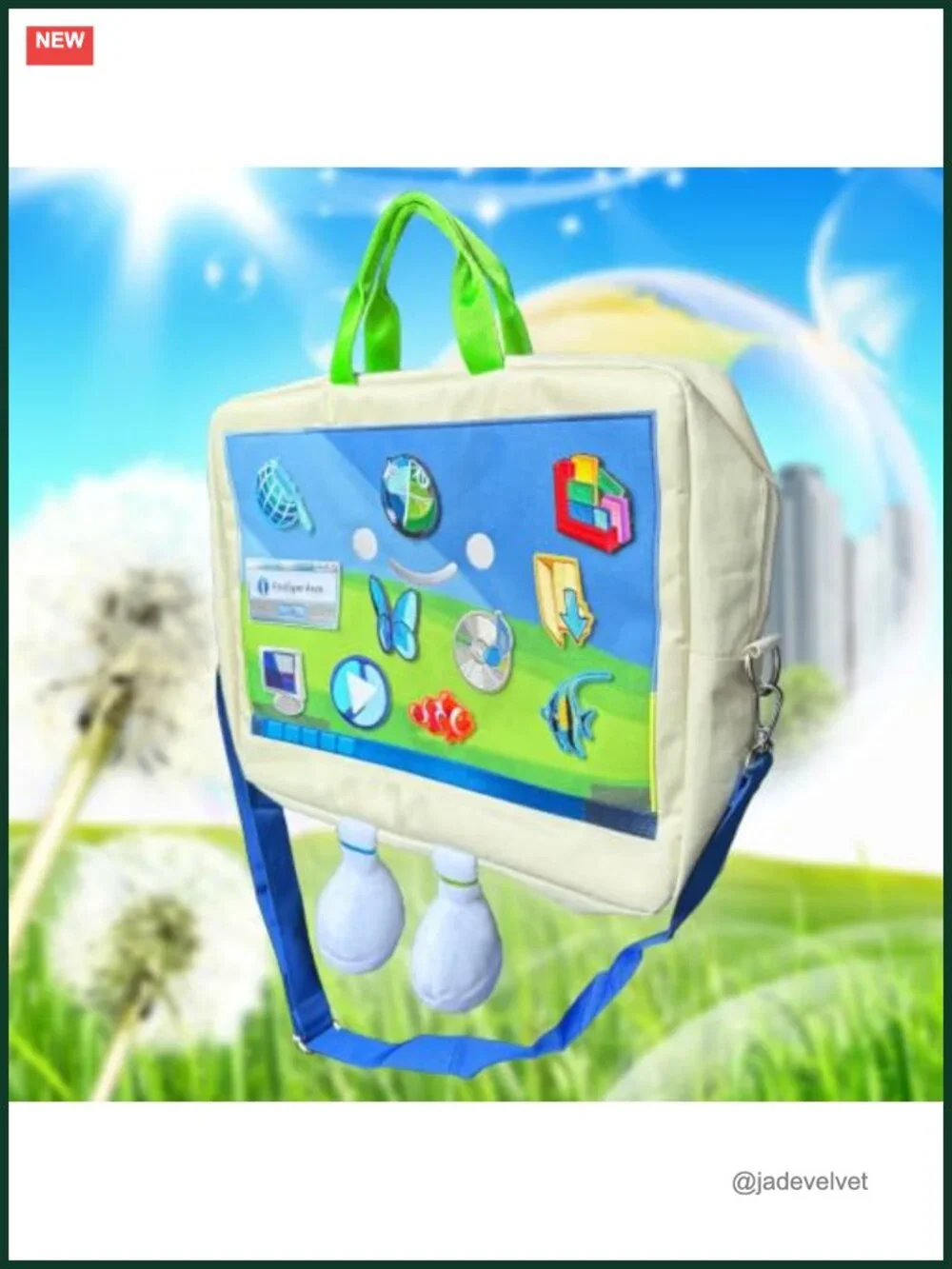 Messenger Laptop Bag with 12 Velcro Icon Patches
